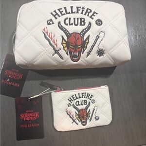 PRIMARK X  Stranger Things Travel Bag And Coin Purse Wallet  Embroidered NWT